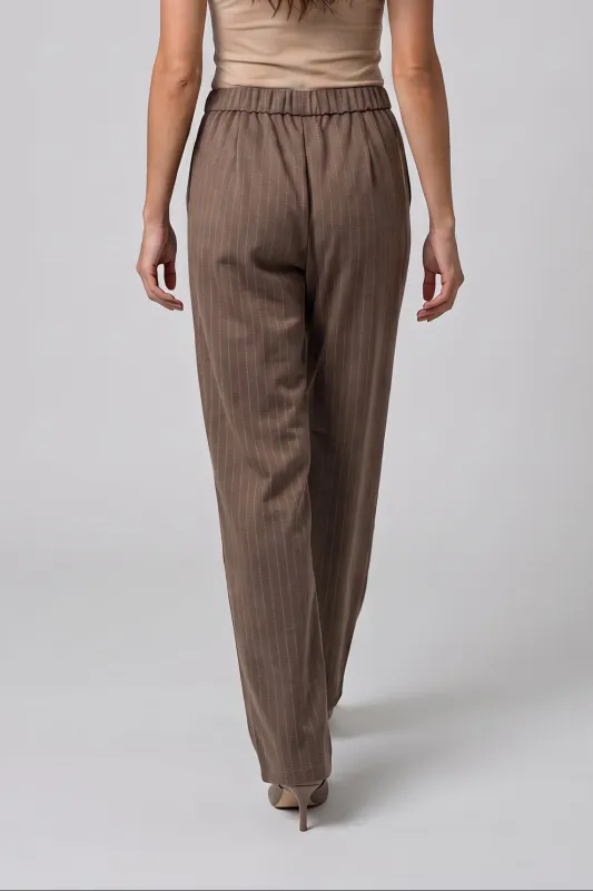 Vivian bukse brun nålestripe