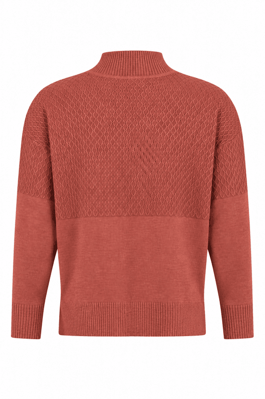 Petra halv-polo genser struktur rouge 