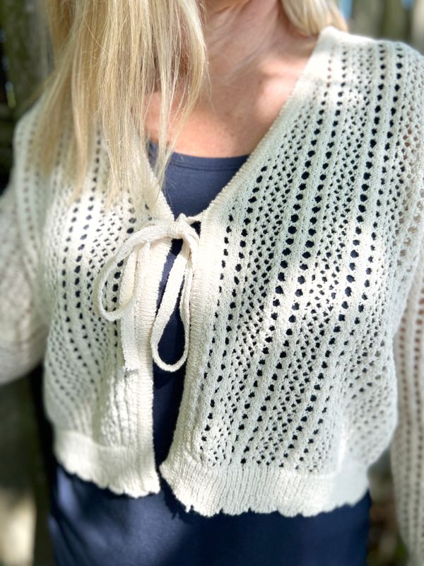 Sølvi sommer-cardigan lys sand
