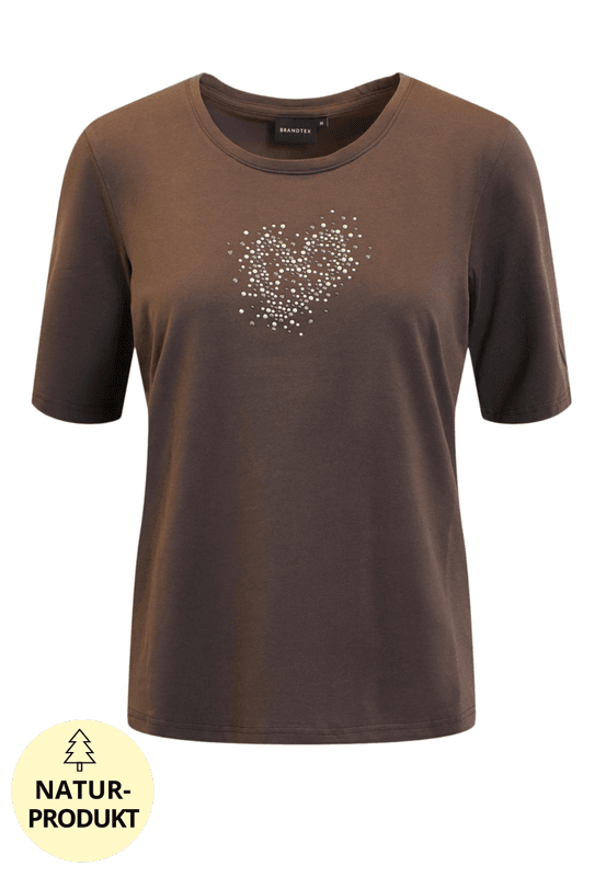 Anny t-shirt sparkle heart brun