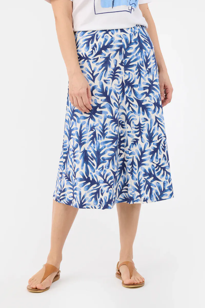 Tonje jersey-skjørt blue print