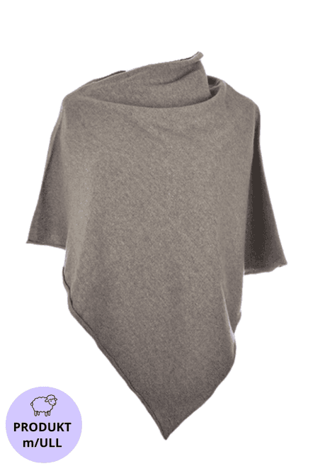 Hovedbilde Poncho med ull naturfarget