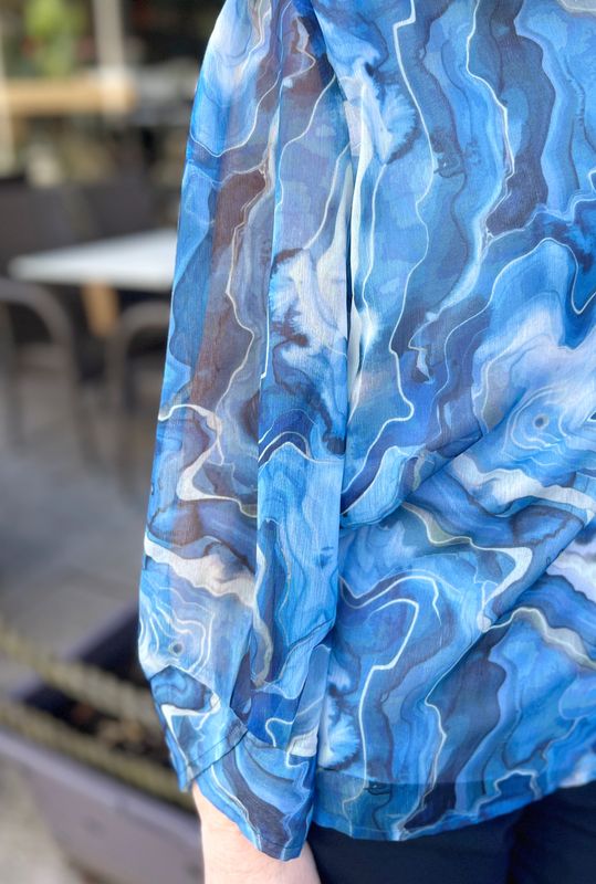 Andrea bluse chiffon ocean