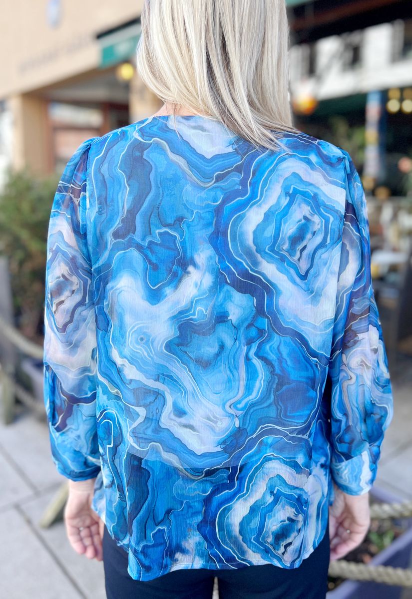 Andrea bluse chiffon ocean