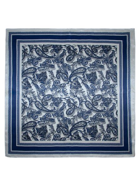 Hovedbilde Skjerf med silke paisley blå