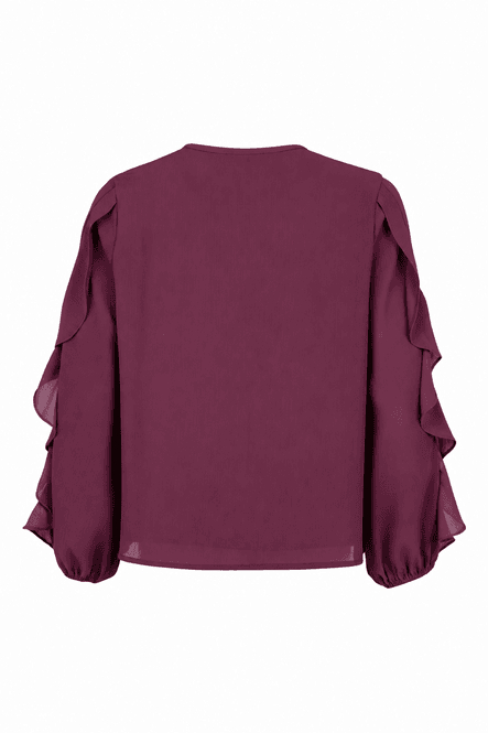Hovedbilde Hege bluse volang plomme