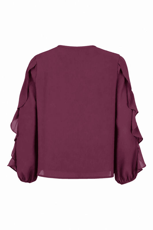 Hege bluse volang plomme