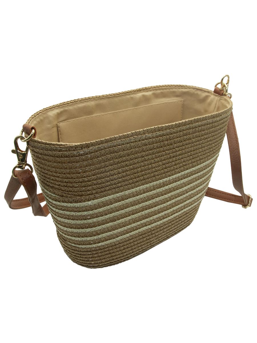 Skulderveske stripet strå