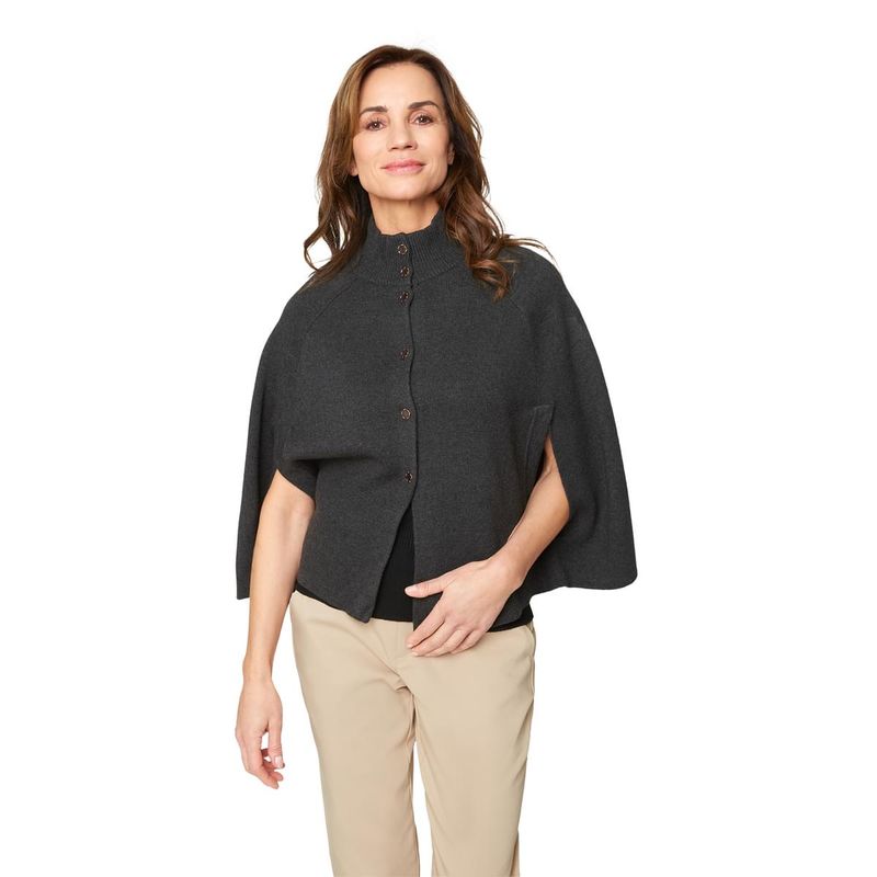 Synne poncho gråmelert