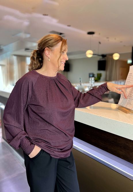 Hovedbilde Line glittertopp rød burgunder