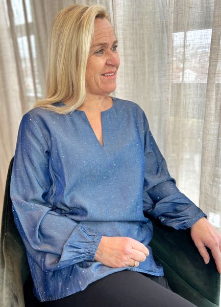 Hovedbilde Line blusetopp sparkle blue