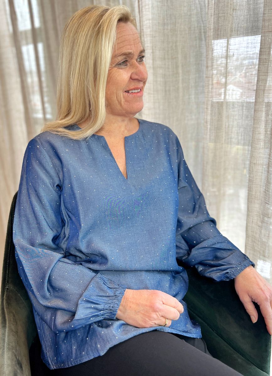 Line blusetopp sparkle blue