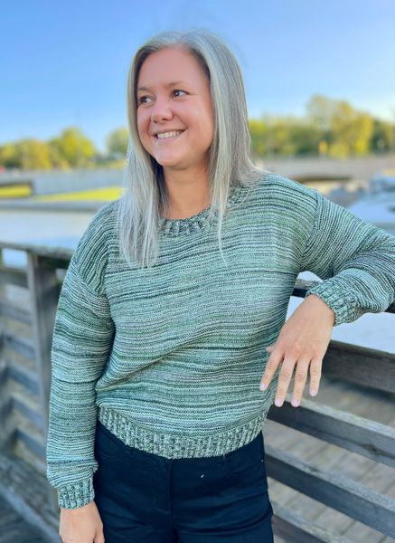 Hovedbilde Kristin strikkegenser agavegrønn