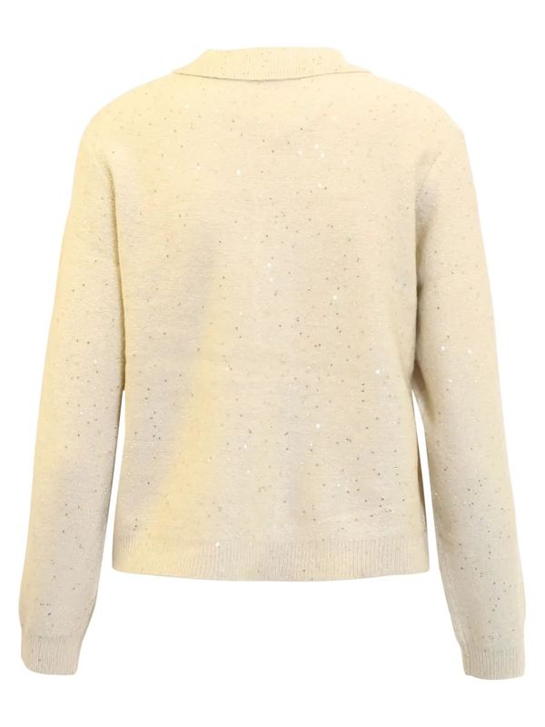 Helga kremhvit cardigan med glitter