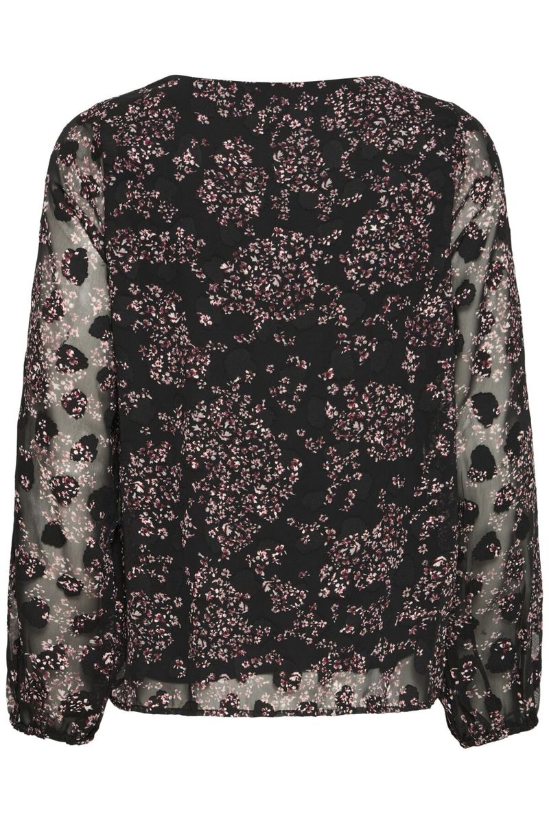 Line chiffonbluse burgunder blomst