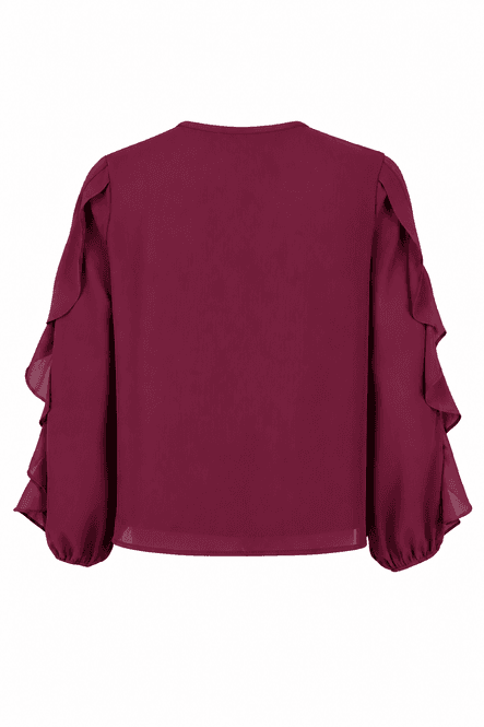 Hovedbilde Hege bluse volang plomme