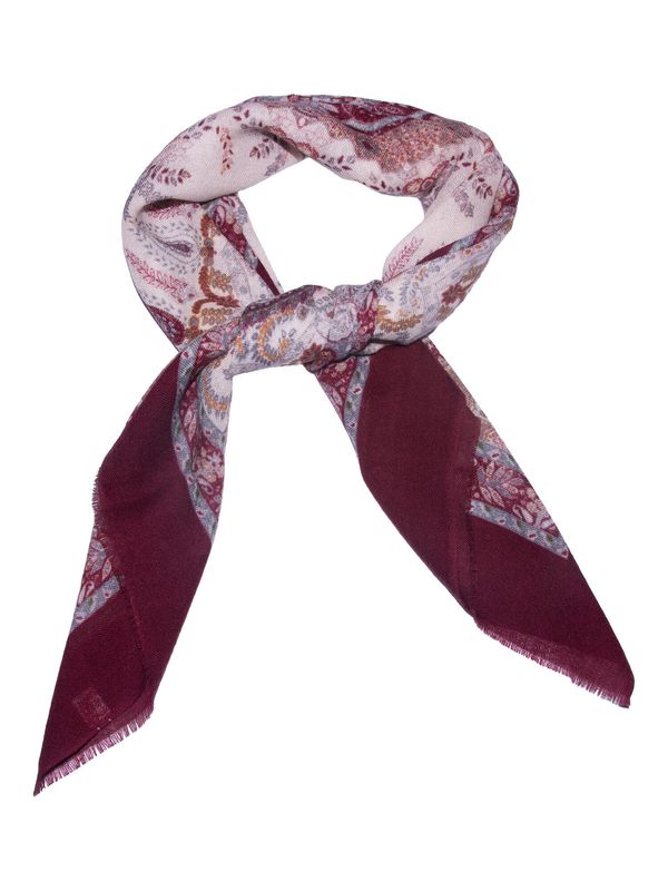 Ull skjerf vinrød paisley