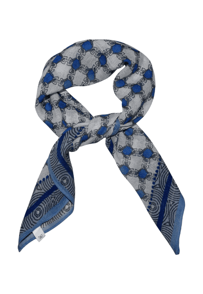 Hovedbilde Ullskjerf blått/kremhvitt