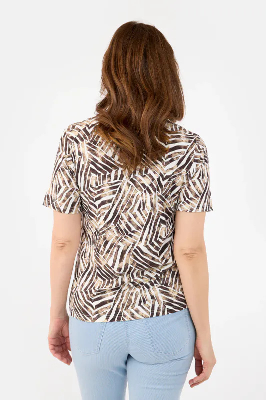 Tonje t-shirt brun sebra
