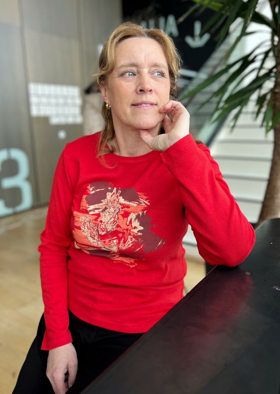 Jorunn bomulls topp rød