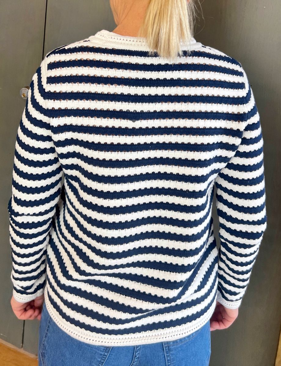 Lisen bomullsgenser blå stripe