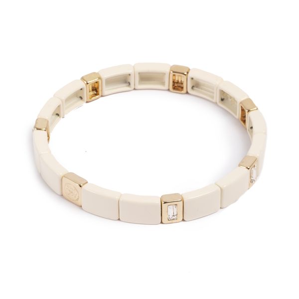 Hovedbilde Emaljert armbånd beige/gull