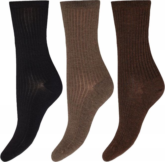 Hovedbilde 3 pack bambus sokker brun/lys brun/svart