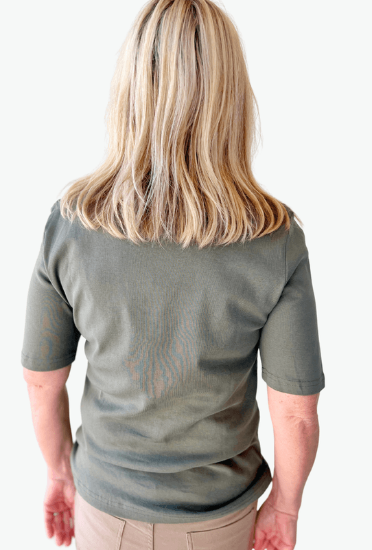 Inger t-shirt olivengrønn m /strass