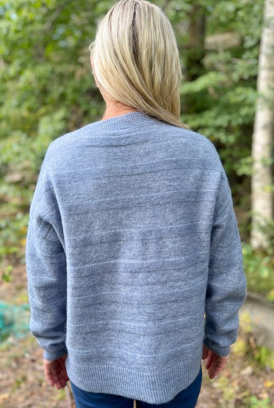 Marion cardigan m/ull isblå