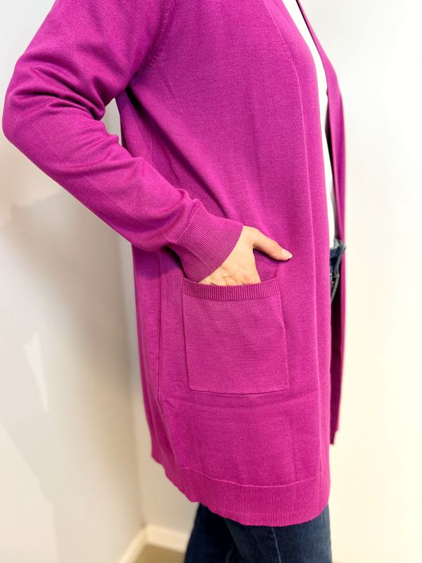 Amalie strikkejakke fuksia