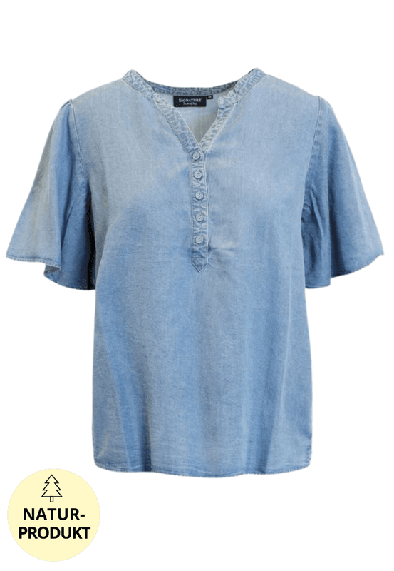 Lisen bluse blå tencel