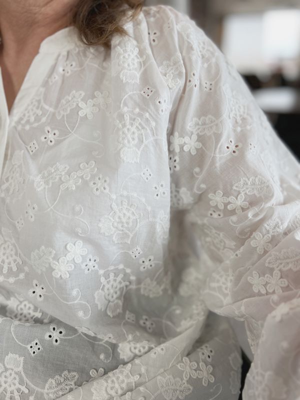 Gry bomull-bluse engelsk blonde