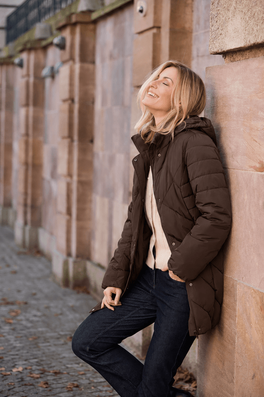 Anny lang jakke brun