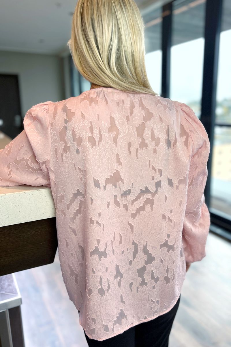 Line bluse rosa struktur