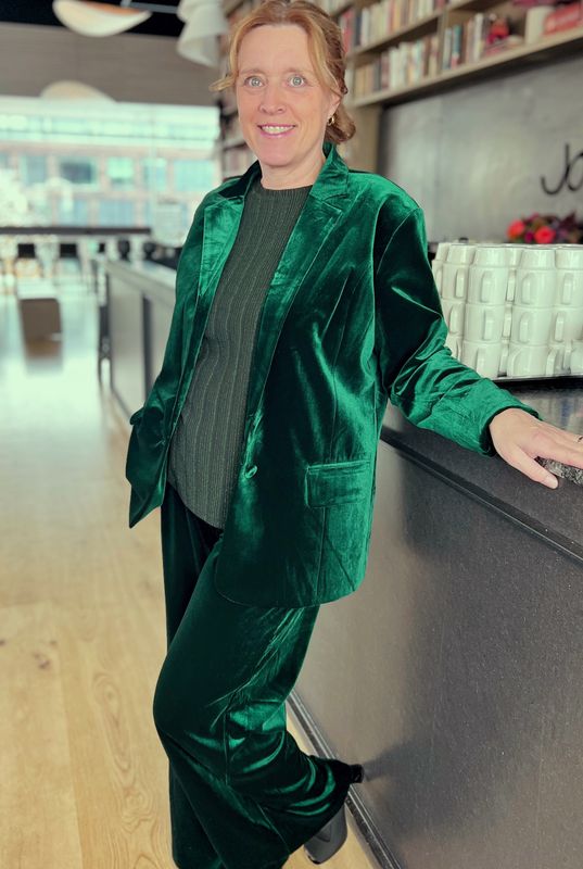 Caroline fløyels blazer grønn