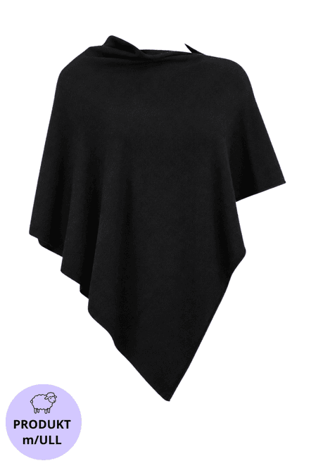Hovedbilde Poncho med ull svart