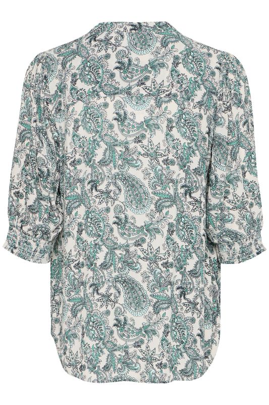 Anette paisley bluse grønn