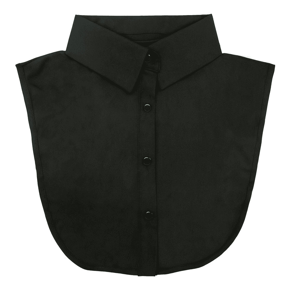 Skjortekrage m/perleknapper svart