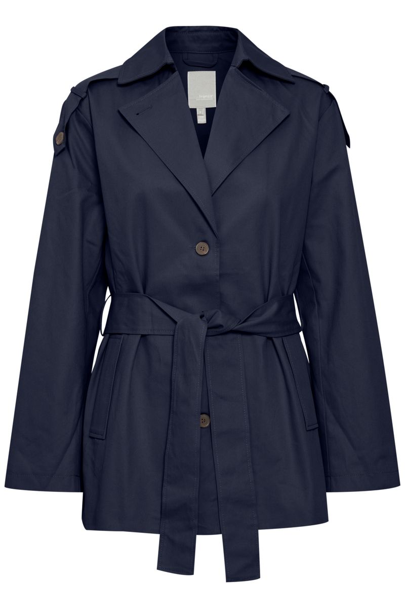 Fransa mørk blå trenchcoat