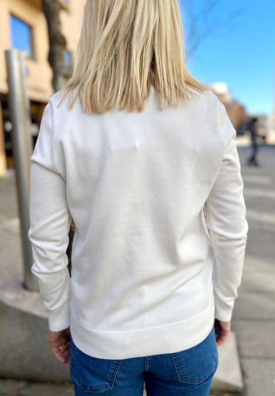 Amalie klassisk cardigan kremhvit