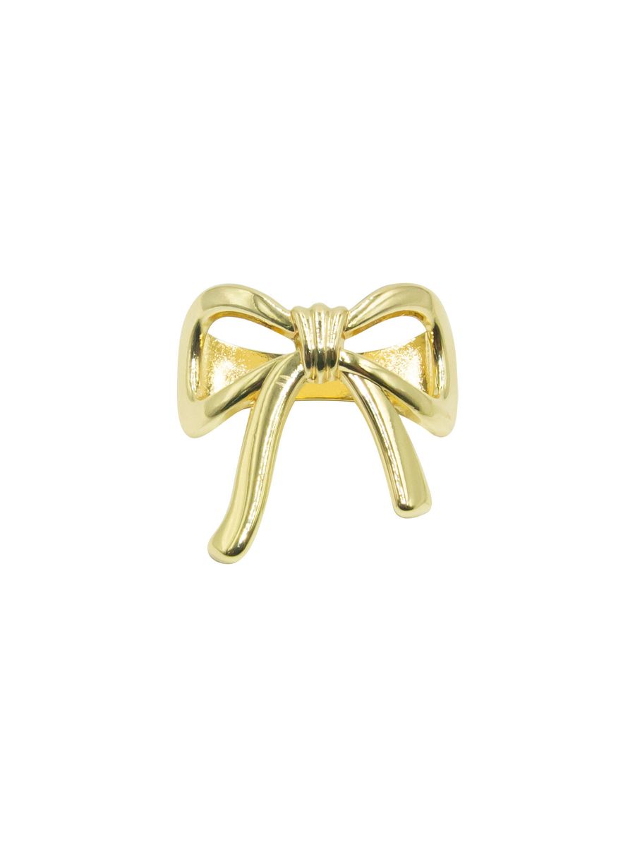 Skjerf-ring sløyfe gullfarget