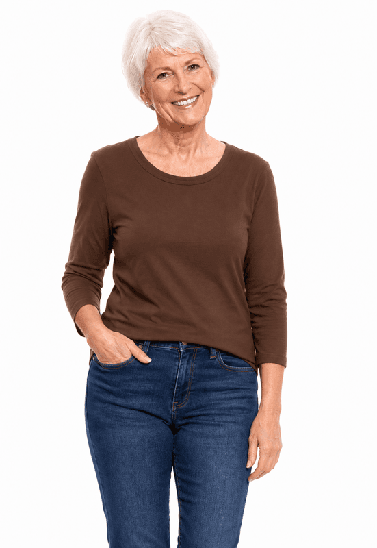 Mona basic topp brun