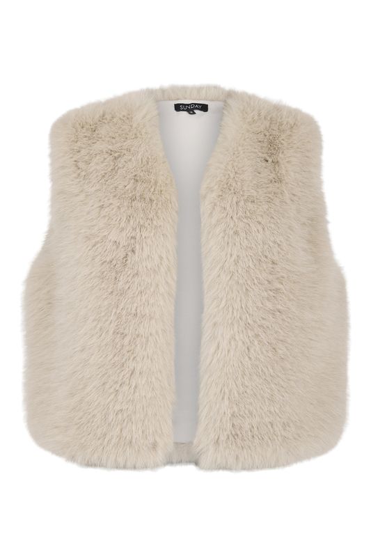 Hege fuske pels vest champagne