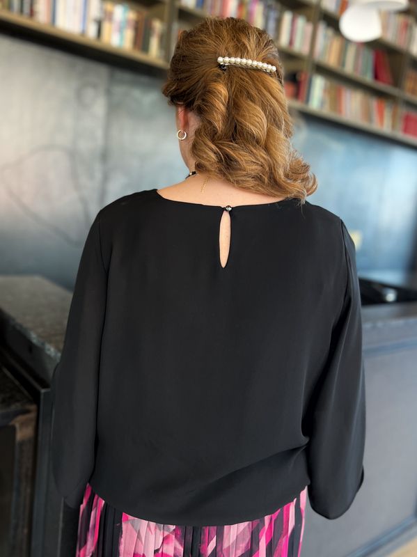 Kjersti chiffon bluse svart