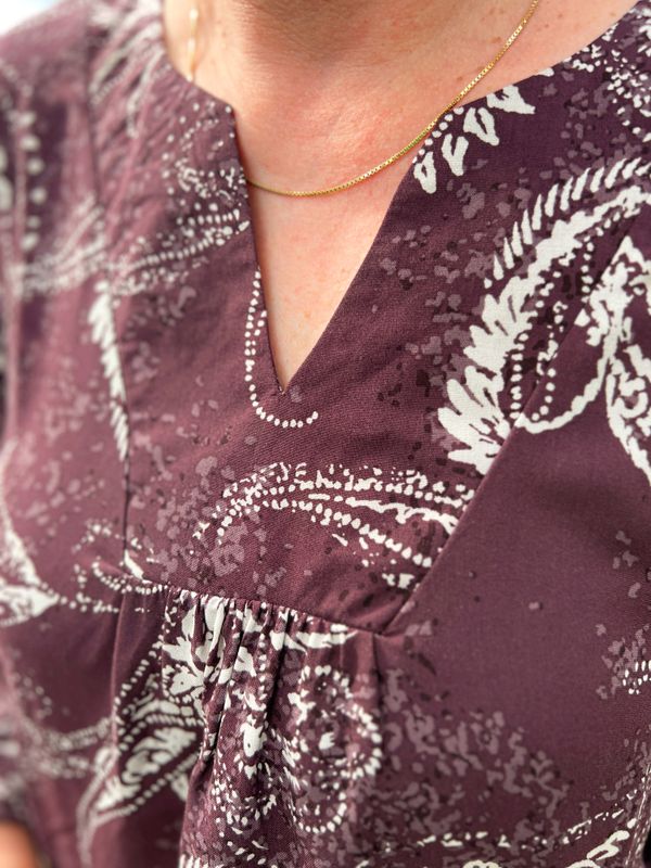 Marion bluse rød plomme