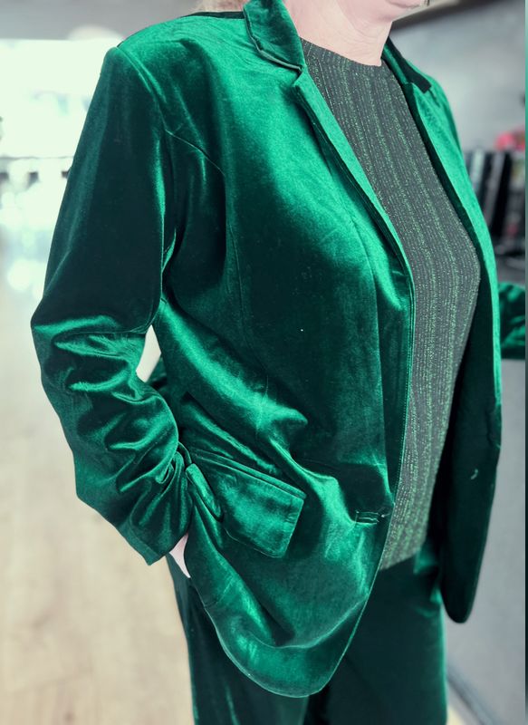 Caroline fløyels blazer grønn
