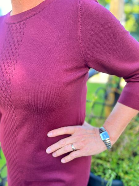 Hovedbilde Sissel strikkekjole burgunder